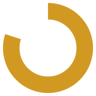 An amber ring, four fifths filled.